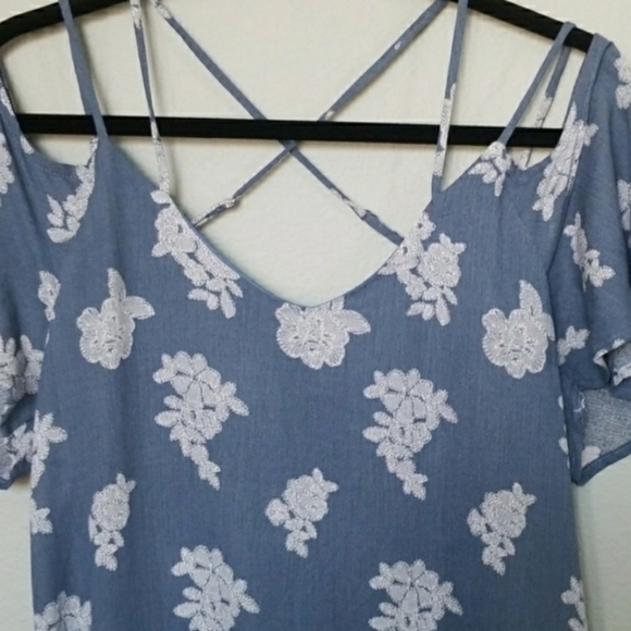 Lulu's Girly Summer floral cold shoulder mini dress NWT medium - Picture 2 of 9